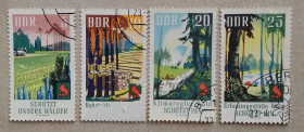 НДР, ФРН ГДР, ФРГ ^/--/^ ГДР 1969 г - Защита лесных угодий, гаш ^_^^^ НДР 1969 р. Захист лісових угідь, гаш - фото фото фото