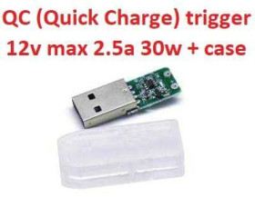 Інше Другое ^/--/^ Quick Charge (QC) USB type-A (male) trigger триггер 12 /--/ v max 2.5 /--/ a 30 /--/ w + корпус (A class) 1 день гар. ^_^^^ Quick Charge (QC) USB type-A (male) trigger тригер 12 /--/ v max 2.5 /--/ a 30 /--/ w + корпус (A class) 1 день гар. - фото фото фото