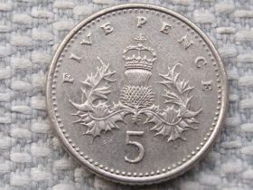 Єлизавета II (після ) Елизавета II (после ) ^/--/^ Великобритания 5 пенсов 1990 года #2073 ^_^^^ Велика Британія 5 пенсів 1990 року #2073 - фото фото фото