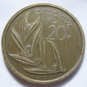 Бельгія Бельгия ^/--/^ Бельгія 20 франків 1980 року BELGIQUE #6 /--/ П /--/ 1742 ^_^^^ Бельгия 20 франков 1980 года BELGIQUE #6 /--/ П /--/ 1742 - фото фото фото