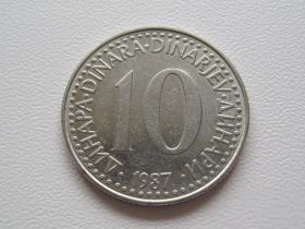 Югославія Югославия ^/--/^ Югославия 10 динаров 1987 года 24898 ^_^^^ Югославія 10 динарів 1987 24898 - фото фото фото