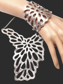 Набори Наборы ^/--/^ Ажурное колье и браслет, эксклюзивный комплект с белыми кристаллами, эко кожа, ручная работа ^_^^^ Ажурне кольє і браслет, ексклюзивний комплект з білими кристалами, еко шкіра, ручна робота - фото фото фото