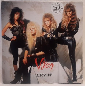 Платівки Пластинки ^/--/^ Vixen - Cryin - 1988.  (EP) 12. Vinyl. Пластинка + Poster. England. ^_^^^ Vixen — Cryin — 1988. (EP) 12. Vinyl. Платівка + Poster. England. - фото фото фото