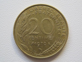 Франція Франция ^/--/^ Франция 20 сантимов 1970 года 35873 ^_^^^ Франція 20 сантимів 1970 35873 - фото фото фото