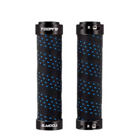 Рулі, виноси, гріпси Рули, выносы, грипсы ^/--/^ Грипси Toopre PU Lock 130 мм, чорний із синім (FHD-blue) ^_^^^ Грипсы Toopre PU Lock 130 мм, черный с синим (FHD-blue) - фото фото фото