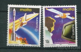Освоєння космосу Освоение космоса ^/--/^ Мальта Malta Space 1991 Mi 854-855 International Space year 1992  MNH ^_^^^ Malta Space 1991 Mi 854-855 International Space year 1992 MNH - фото фото фото