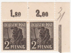 Інше Другое ^/--/^ Германия     ( Союзническая оккупационная зона) 1947 г. №  28 ** пара ^_^^^ Німеччина (Союзницька окупаційна зона) 1947 р. No 28 ** пара - фото фото фото
