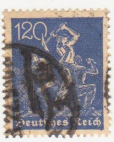 Веймарська республіка Веймарская республика ^/--/^ Германия      ( Рейх) 1921 г. №  166 гашеная ^_^^^ Німеччина (Рейх) 1921 р. No 166 гашена - фото фото фото