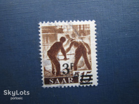 Інше Другое ^/--/^ Марка Германия Саар 1947 стандарт сталевар надпечатка 3 фр/15 пф гаш ^_^^^ Марка Німеччина Саар 1947 стандарт сталевар надпечатка 3 фр/15 пф гаш - фото фото фото