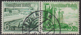 Третій Рейх (-) Третий Рейх (-) ^/--/^ 1937 - Рейх - Зимова допомога - Кораблі - W 123 Mi.654 653 _гаш ^_^^^ 1937 - Рейх - Зимняя помощь - Корабли - W 123 Mi.654 653 _гаш - фото фото фото