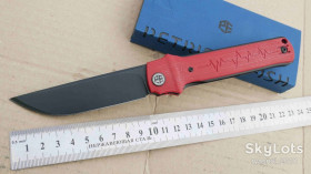 Ножі, мультітули Ножи, мультитулы ^/--/^ Petrified fish PFB /--/ 04 RMDW Tena, D /--/ 2 Blackwash, Micarta Red, Ceramic Ball Bearings, Front-Flipper, Tactical, EDC, Outdoor, Liner Lock - фото фото фото