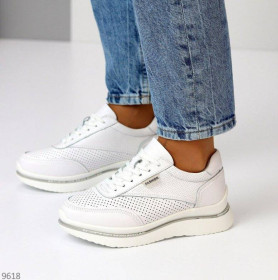 Кросівки Кроссовки ^/--/^ Белые кожаные женские кроссовки Rihi 38-40 /--/ р код 9618 38, 24.5 ^_^^^ Білі шкіряні жіночі кросівки Rihi 36,38-41 /--/ р код 9618 38, 24.5 - фото фото фото