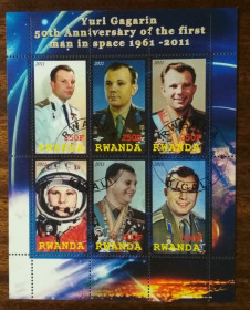 Руанда Руанда ^/--/^ Руанда Юрий Гагарин Незаконные марки 2011 ^_^^^ Руанда Юрій Гагарін Незаконні марки 2011 - фото фото фото