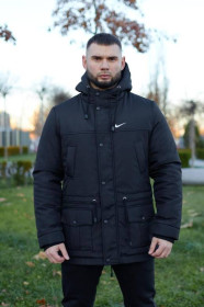 Куртки Куртки ^/--/^ Парка зимняя мужская Nike черная L ^_^^^ Парк зимова чоловіча Nike чорна L - фото фото фото
