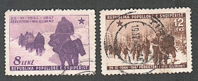Балканський півострів Балканский полуостров ^/--/^ Албания  (1947) 3-я годовщина освобождения. Война ^_^^^ Албанія (1947) 3-я річниця визволення. Війна - фото фото фото