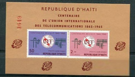 Освоєння космосу Освоение космоса ^/--/^ Гаити Haiti Space 1965 UIT and Telstar 1 Mi Bl 31 MNH ^_^^^ Гаїті Haiti Space 1965 UIT and Telstar 1 Mi Bl 31 MNH - фото фото фото