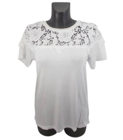 Майки Майки ^/--/^ Женская футболка с кружевом F&amp;amp;F eur 34 белая ^_^^^ Жіноча футболка з мережевим F&amp;amp;F eur 34 біла - фото фото фото