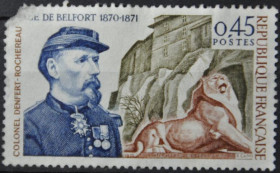 Інше Другое ^/--/^ Франция Осада Бельфора (1870-1871), Полковник Денфер-Рошро, Бельфорский лев 1970 ^_^^^ Франція Облога Бельфора (1870-1871), Полковник Денфер-Рошро, Бельфорський лев 1970 - фото фото фото