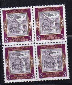 Європа Европа ^/--/^ ZM Австрия  1978 г   MNH - квартблок ^_^^^ ZM Австрія 1978 MNH - квартблок - фото фото фото