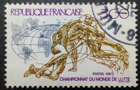 Франція Франция ^/--/^ Франция 1987 Чемпионат мира по борьбе, гашеная ^_^^^ 1987 Чемпіонат світу з боротьби, гашена - фото фото фото