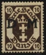 Веймарська республіка Веймарская республика ^/--/^ Германия Danzig 1921 г  .№ 2 ^_^^^ Німеччина Danzig 1921 р. No 2 - фото фото фото
