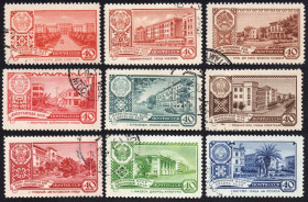 СРСР - СССР - ^/--/^ СРСР 1960 - Столиці автономних радянських соціалістичних республік  (Г) ^_^^^ СССР 1960 — Столицы автономных советских социалистических республик (Г) - фото фото фото