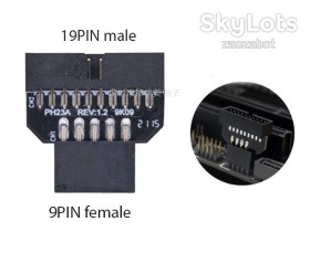 Шлейфи, перехідники Шлейфы, переходники ^/--/^ Перехідник USB 2.0     (9-pin, Female) - USB 3.0     (19-pin, Male) для корпуса/материнської плати ^_^^^ Переходник USB 2.0 (9-pin, Female) - USB 3.0 (19-pin, Male) для корпуса/материнской платы - фото фото фото