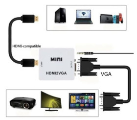 Шлейфи, перехідники Шлейфы, переходники ^/--/^ Конвертор HDMI to VGA/перехідник HDMI to VGA Video Converter 1080 /--/ p Full HD HDMI /--/ 2 /--/ VGA ^_^^^ Конвертор HDMI to VGA/переходчик HDMI to VGA Video Converter 1 - фото фото фото