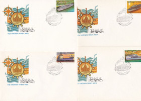 СРСР СССР ^/--/^ Флот .  Набор СССР 1981 г - КПД ХМК - РЕЧФЛОТ- полный - 4 шт - ^_^^^ Флот . Набір СРСР 1981 р - ККД ХМК - РЕЧФЛОТ - повний - 4 шт - - фото фото фото
