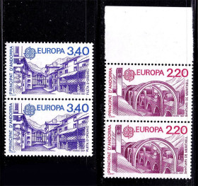 Малі Держави Європи Малые Государства Европы ^/--/^ Андорра 1987 г  MNH -  СЕРТ EUROPA - архитектура - пары ^_^^^ 1987 — Серт EUROPA — архітектура — пари - фото фото фото