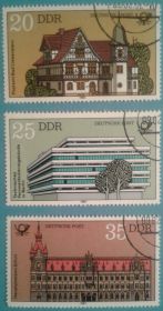 Архітектура Архитектура ^/--/^ ГДР 1982 архитектура почтамты Mi 2673-2675 ^_^^^ НДР 1982 архітектура поштамти Mi 2673-2675 - фото фото фото