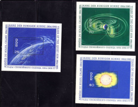 НДР, ФРН ГДР, ФРГ ^/--/^ Германия  ГДР / DDR  1965 г  MNH -  3 блока - космос - ^_^^^ Німеччина НДР / DDR 1965 MNH - 3 блоки - космос - фото фото фото
