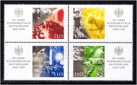 НДР, ФРН ГДР, ФРГ ^/--/^ Германия  1999 г MNH - из блока ^_^^^ Німеччина 1999 MNH - з блоку - фото фото фото