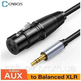 Кабелі, адаптери Кабели, адаптеры ^/--/^ Кабель, аудіо, XLR, 3-контактний, Jack, 3.5 мм, для, підсилювача, колонок, мікрофона, Premium, Black ^_^^^ Кабель, аудио, XLR, 3-контактный, Jack, 3.5 мм, для, усилителя, колонок, микрофона, Premium, Black - фото фото фото
