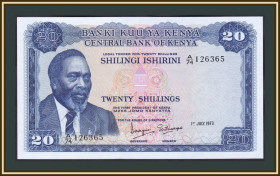 Кенія Кения ^/--/^ Кения 20 шиллингов 1973 P-8  (8 /--/ d) UNC ^_^^^ Кенія 20 шилінгів 1973 P-8 (8 /--/ d) UNC - фото фото фото