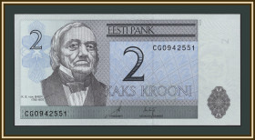 Балтійські країни Балтийские страны ^/--/^ Эстония 2 кроны 2006 P-85  (85 /--/ a) UNC ^_^^^ Естонія 2 крони 2006 P-85 (85 /--/ a) UNC - фото фото фото