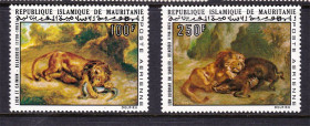 Фауна Фауна ^/--/^ Фауна . Мавритания 1974  г **  - лев , буйвол - искусство ^_^^^ Фауна . Мавританія 1974 р ** - лев, буйвол - мистецтво - фото фото фото