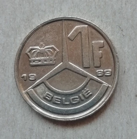 Бельгія Бельгия ^/--/^ Бельгия 1 франк 1989 ^_^^^ Бельгія 1 франк 1989 - фото фото фото
