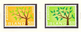 Ісландія Исландия ^/--/^ Исландия 1962 г  MNH  - EUROPA CEPT - флора - дерево ^_^^^ Ісландія 1962 р MNH - EUROPA CEPT - флора - дерево - фото фото фото