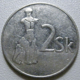 Словаччина Словакия ^/--/^ Словаччина 2 крони 1993 року 40685 ^_^^^ Словаччина 2 кроны 1993 года 40685 - фото фото фото