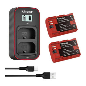 Акумулятори Аккумуляторы ^/--/^ 3-Pack KingMa Canon LP-E /--/ 6 /--/ NH (2 АКБ KingMa LP-E /--/ 6 /--/ NH и 1 ЗУ на две батареи) ^_^^^ 3-Pack KingMa Canon LP-E /--/ 6 /--/ NH (2 АКБ KingMa LP-E /--/ 6 /--/ NH і 1 ЗУ на дві батареї) - фото фото фото