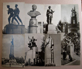 СРСР СССР ^/--/^ ПАМЯТНИКИ ГЕРОЯМ ВЕЛИКОЙ ОТЕЧЕСТВЕННОЙ ВОЙНЫ = комплект 1965 г. = 30 шт. = тираж 30 тыс. ^_^^^ Пам'ятники героям великої Вітчизняної війни комплект 1965 р. 30 шт. тираж 30 тис. - фото фото фото
