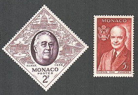 Історія та особистості История и личности ^/--/^ Монако  (1956) Президенты США Франклин Рузвельт и Дуайт Эйзенхауэр ^_^^^ Монако (1956) Президенти США Франклін Рузвельт і Дуайт Ейзенхауер - фото фото фото