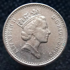 Єлизавета II (після ) Елизавета II (после ) ^/--/^ Велика Британія 5 пенсів, 1990 ^_^^^ Великобритания 5 пенсов, 1990 - фото фото фото