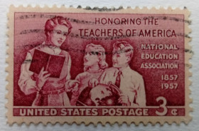 Північна Америка Северная Америка ^/--/^ США 1957 Учителя, гашеная ^_^^^ США 1957 Вчителі, гашена - фото фото фото