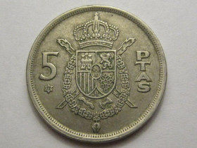 Іспанія Испания ^/--/^ Испания 5 песет 1975  (1977) года 38432 ^_^^^ Іспанія 5 песет 1975 (1977) року 38432 - фото фото фото