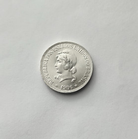 Бразилія Бразилия ^/--/^ 1000 РЕЙС БРАЗИЛИЯ 1906 состояние UNC серебро РЕДКАЯ!!! ^_^^^ 1000 РЕЙС БРАЗИЛІЯ 1906 стан UNC срібло Рідка!!! - фото фото фото