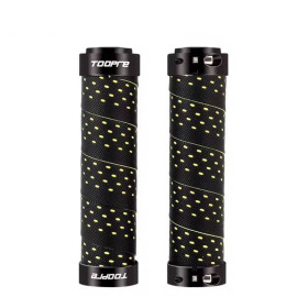 Рулі, виноси, гріпси Рули, выносы, грипсы ^/--/^ Грипси Toopre PU Lock 130 мм, чорний із жовтим (FHD-yellow) ^_^^^ Грипсы Toopre PU Lock 130 мм, черный с желтым (FHD-yellow) - фото фото фото