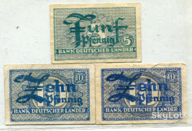 Німеччина Германия ^/--/^ Комплект Німеччина, 5, 10 пфенніґів 1948. ^_^^^ Комплект Германия, 5, 10 пфеннигов 1948. - фото фото фото