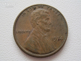 Обігові Обиходные ^/--/^ США 1 цент 1974 года #20516 ^_^^^ США 1 цент 1974 року #20516 - фото фото фото
